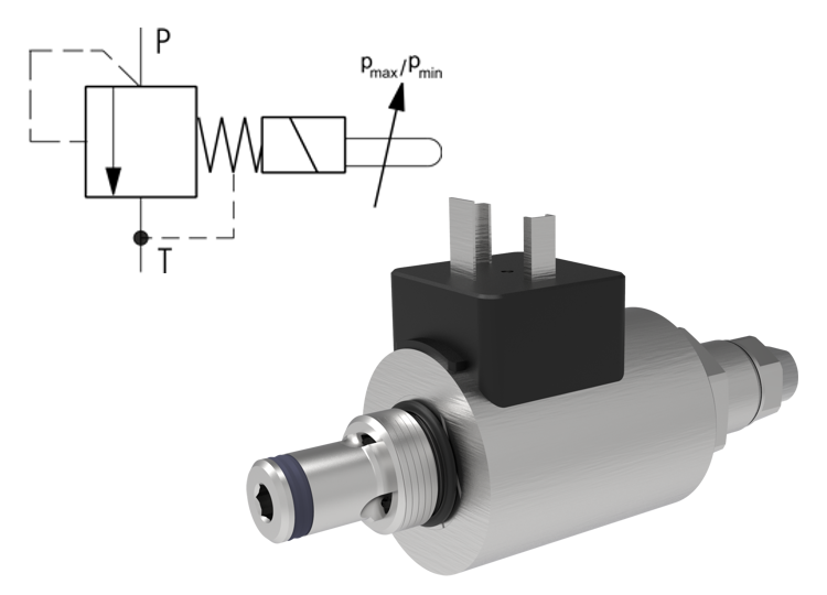 Pressure Relief Solenoid-Operated On/Off Valves, Direct-Acting, Cartridges